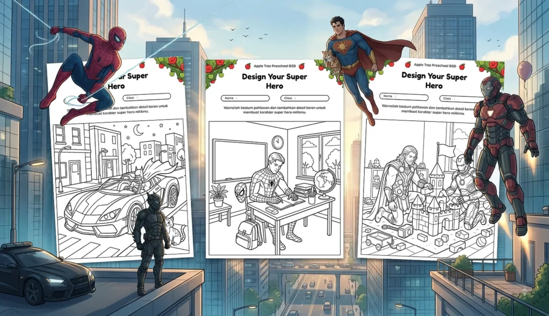 20 Gambar Mewarnai Superhero Keren Favorit Anak Siap Dicetak