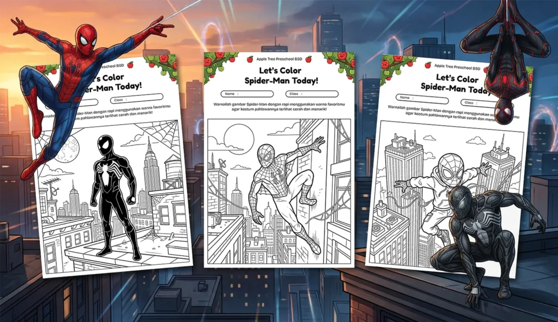 20 Gambar Mewarnai Spiderman Terbaru Printable Worksheet Gratis