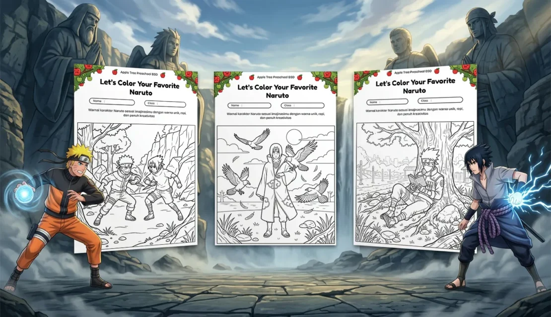 25 Gambar Mewarnai Naruto Yang Disukai Anak dan Remaja