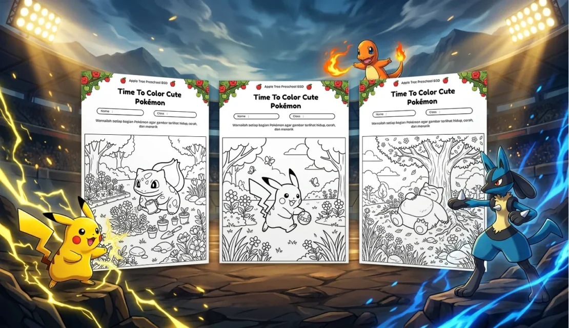 Download 20+ Gambar Mewarnai Pokemon Lucu Siap Cetak Gratis