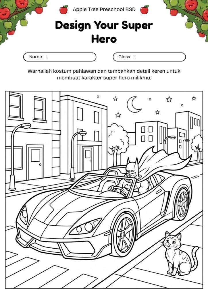 02-gambar-mewarnai-super-hero-batman-dan-batmobile