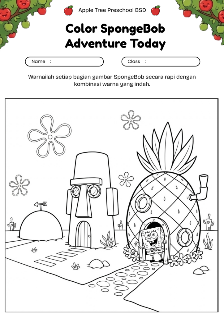04-mewarnai-spongebob-rumah-nanas-pineapple-house-coloring-page