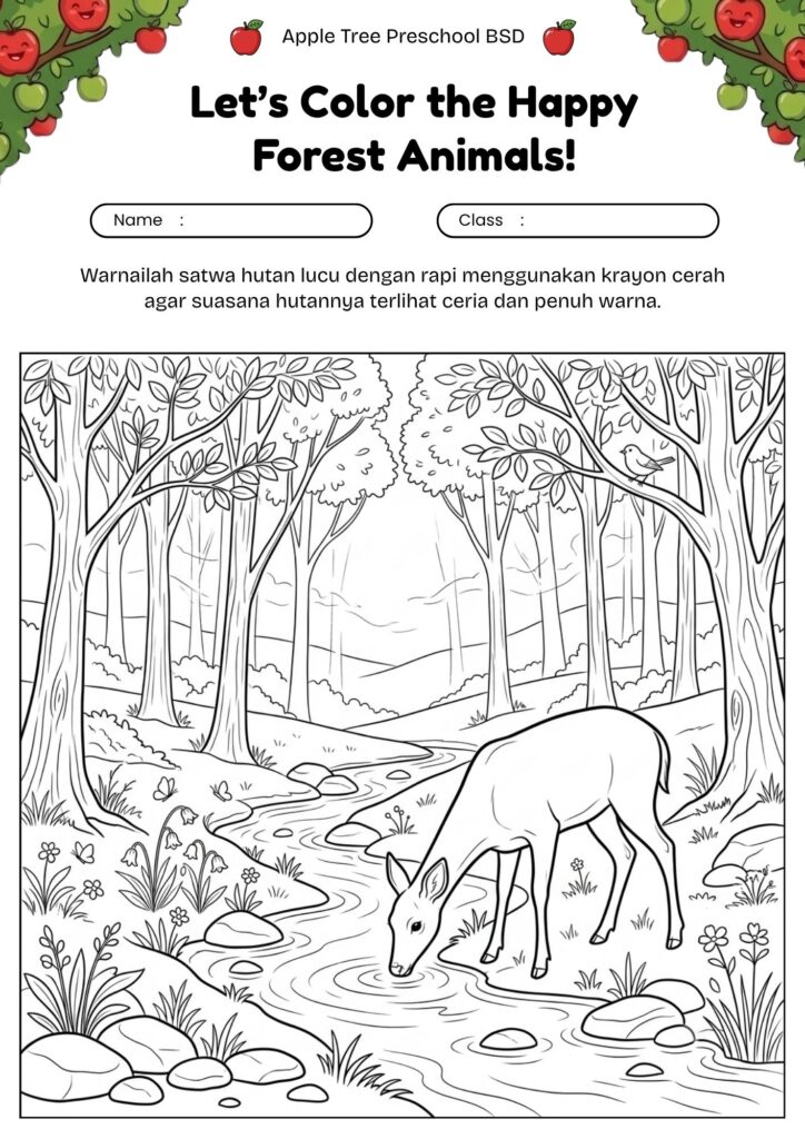 04_gambar_mewarnai_rusa_minum_di_sungai_hutan_alami