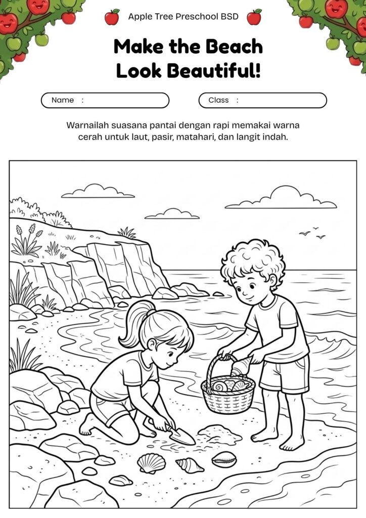 05_gambar_mewarnai_anak_mencari_kerang_di_pantai_worksheet_anak