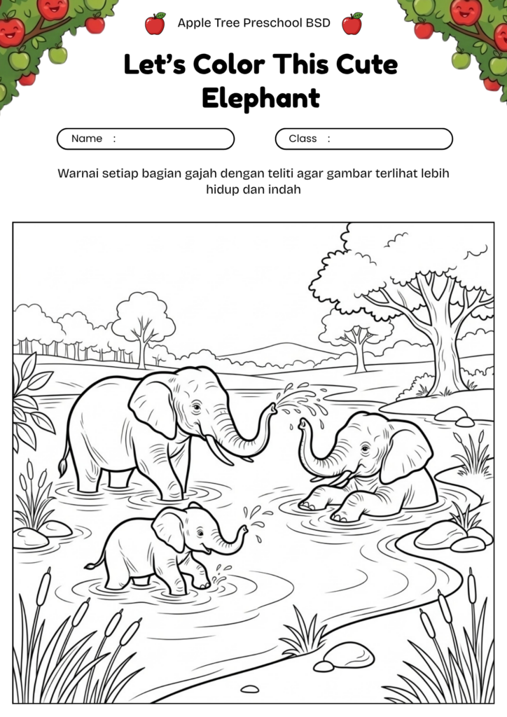 06_gambar_mewarnai_gajah_mandi_di_danau