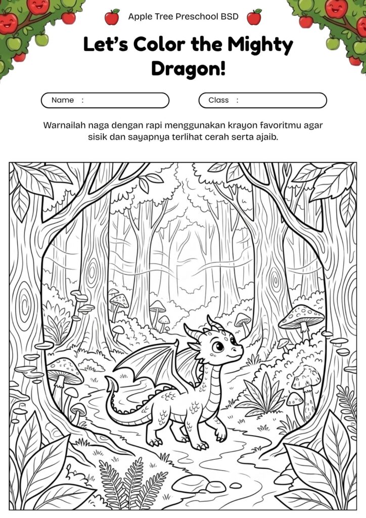 07_gambar_mewarnai_naga_lucu_naga_menyusuri_hutan_berkabut