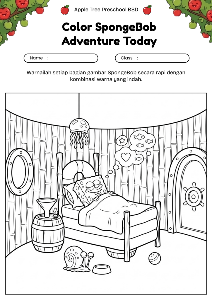 08-mewarnai-spongebob-tidur-sleeping-dream-coloring-page