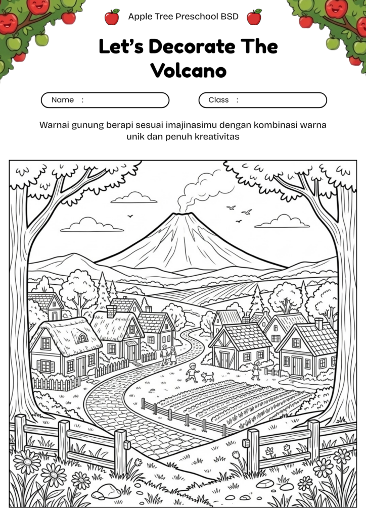 08_gambar_mewarnai_gunung_berapi_desa_rumah_penduduk