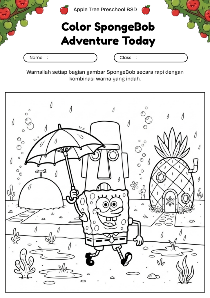 09-mewarnai-spongebob-hujan-bikini-bottom-rain-coloring-page