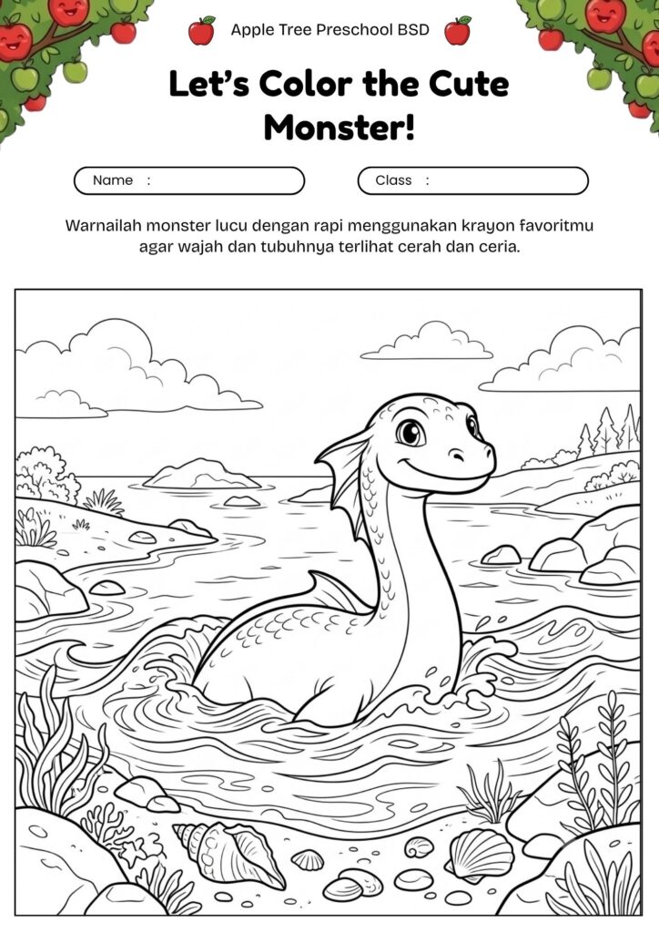 09_gambar_mewarnai_monster_laut_muncul_dari_air_dangkal
