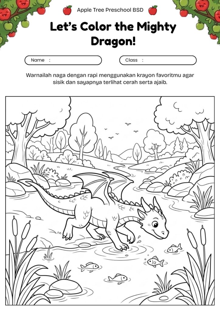 09_gambar_mewarnai_naga_lucu_naga_menangkap_ikan_di_sungai_dangkal