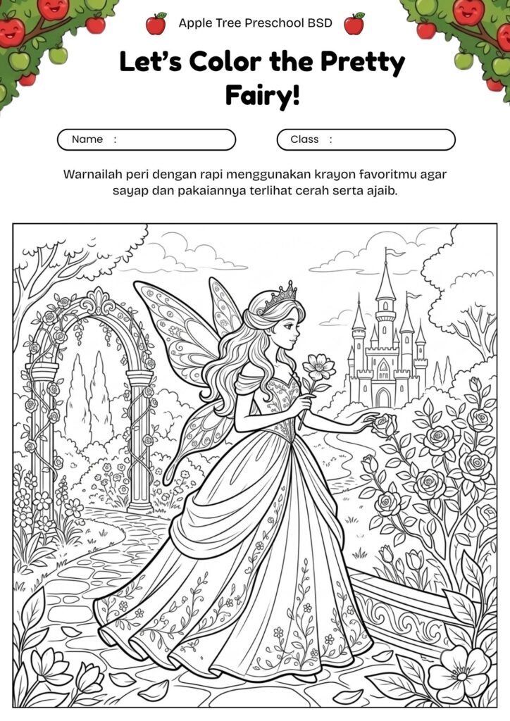 09_gambar_mewarnai_peri_putri_dengan_gaun_cantik