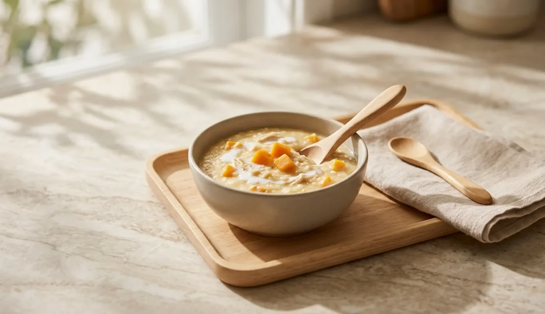1. chicken-pumpkin-rice-porridge-bubur-ayam-labu-bayi_www.appletreebsd.com