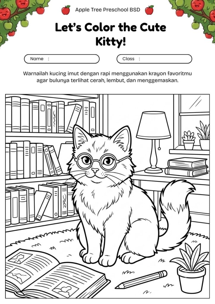 11_gambar_mewarnai_kucing_lucu_memakai_kacamata