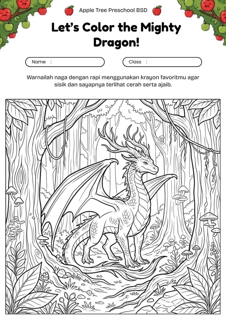 11_gambar_mewarnai_naga_lucu_naga_penjaga_hutan_kuno