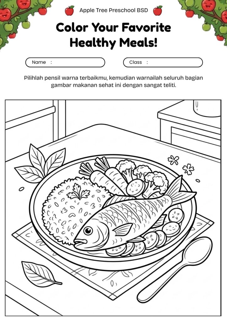 12-mewarnai-makanan-sehat-ikan-dan-sayuran