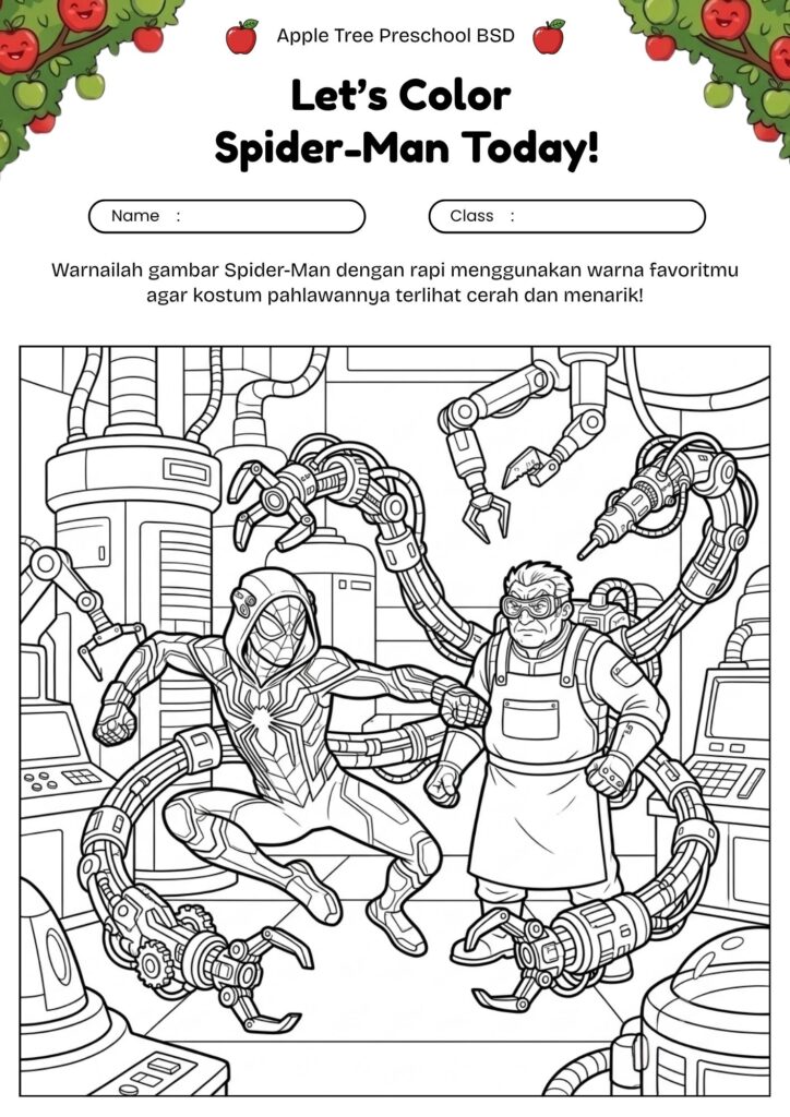 14.gambar_mewarnai_spiderman_melawan_doctor_octopus