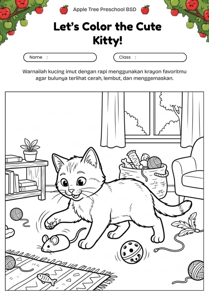 14_gambar_mewarnai_kucing_bermain_dengan_mainan
