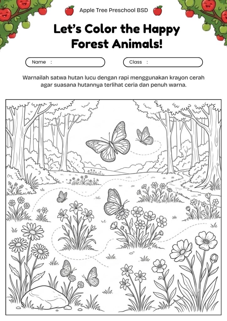 14_gambar_mewarnai_kupu_kupu_di_taman_hutan