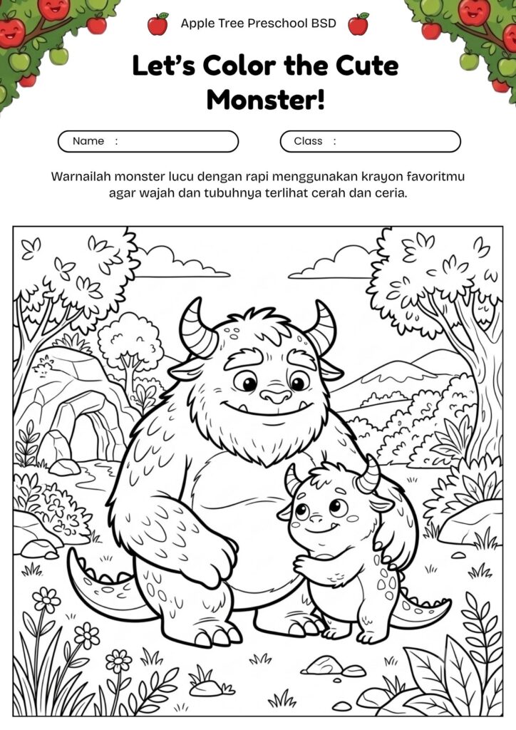 14_gambar_mewarnai_monster_keluarga_besar_dan_kecil