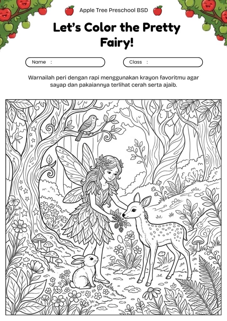 14_gambar_mewarnai_peri_dan_hewan_kecil_hutan