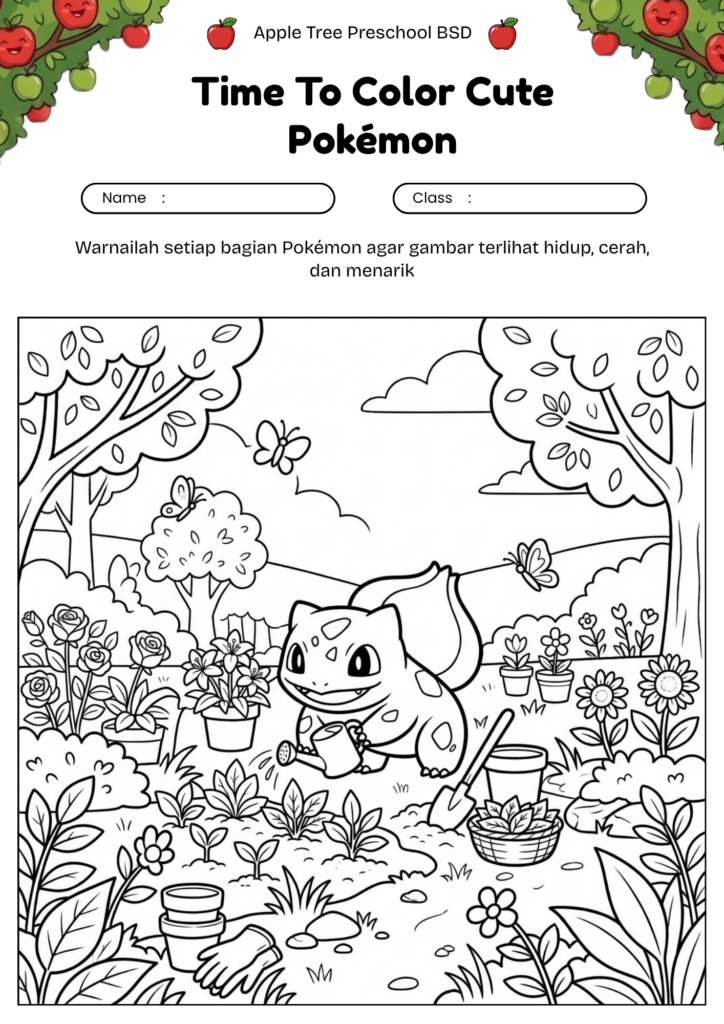 16_bulbasaur_coloring_pages_gambar_mewarnai_bulbasaur_berkebun