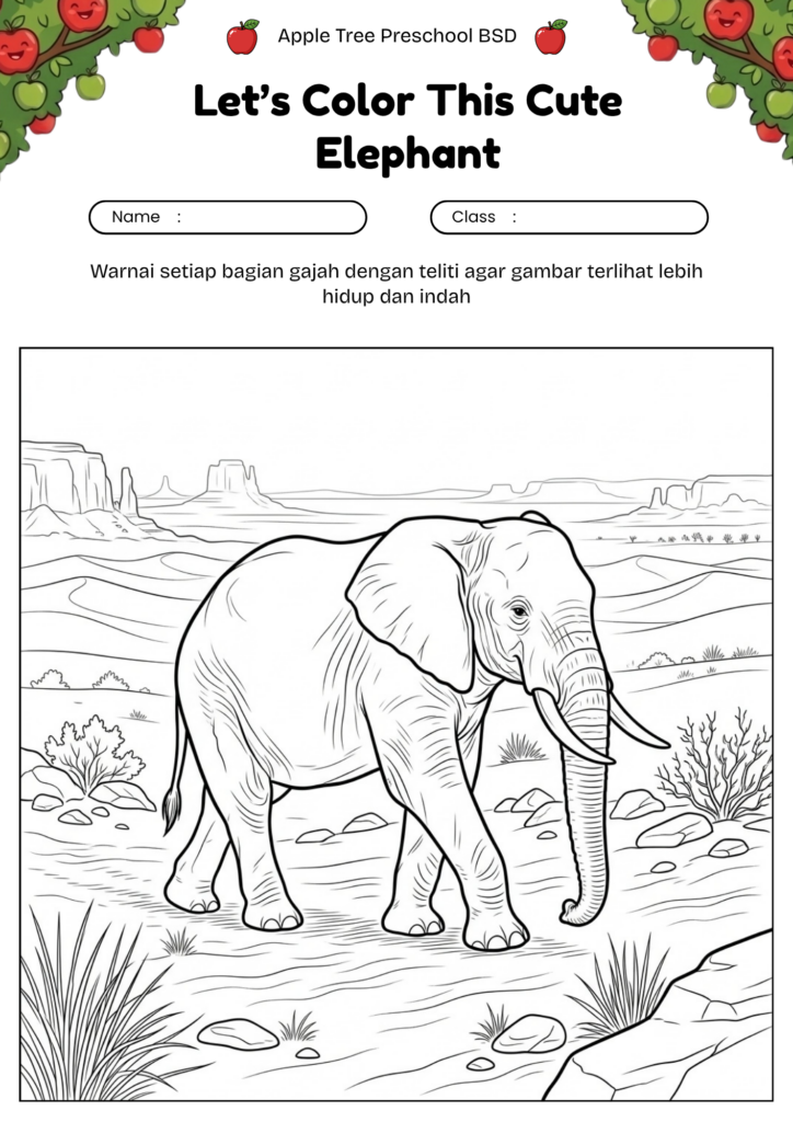 16_gambar_mewarnai_gajah_di_gurun
