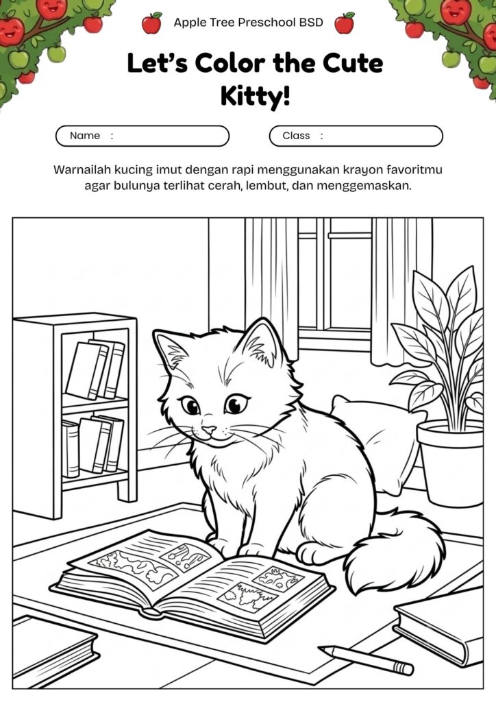 16_gambar_mewarnai_kucing_membaca_buku_cerita