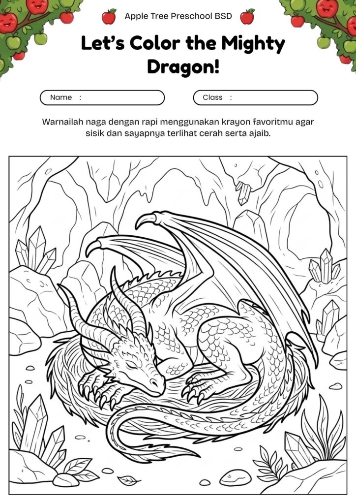 16_gambar_mewarnai_naga_lucu_naga_tidur_melingkar_di_sarang