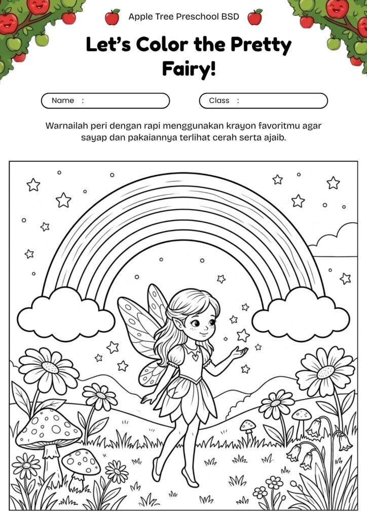 16_gambar_mewarnai_peri_dengan_bintang_dan_pelangi