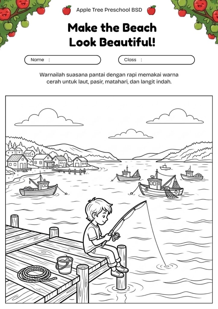 17_gambar_mewarnai_anak_memancing_di_dermaga_pantai