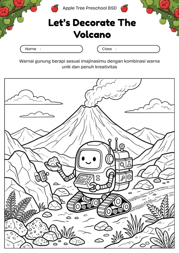 17_gambar_mewarnai_gunung_berapi_robot_penjelajah