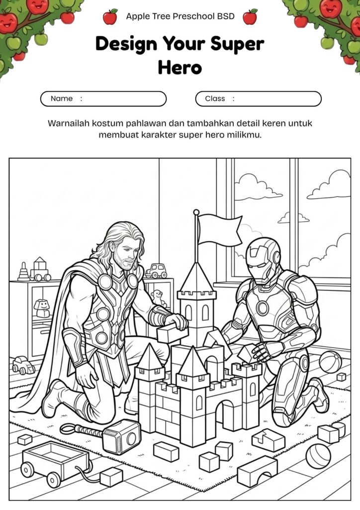 18-gambar-mewarnai-super-hero-thor-dan-iron-man-bermain-balok