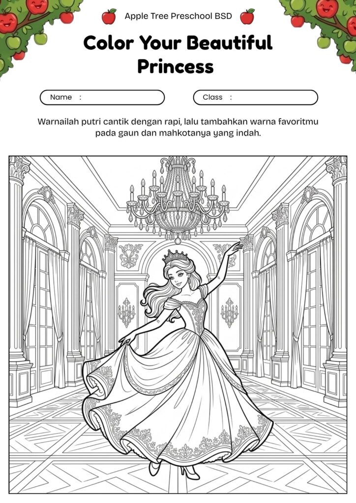18-gambar-princess-menari-di-istana-untuk-mewarnai