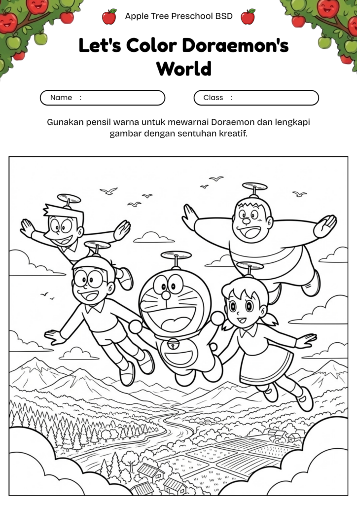 18_gambar_mewarnai_doraemon_terbang_di_langit_doraemon_flying_in_sky_coloring_worksheet