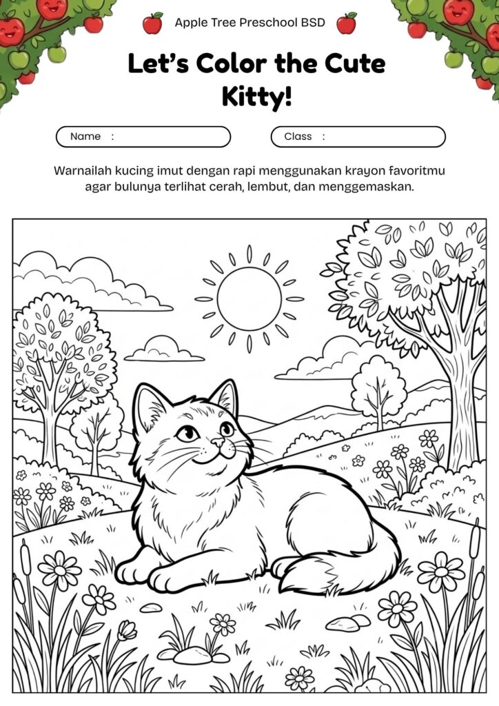 18_gambar_mewarnai_kucing_menikmati_hari_cerah