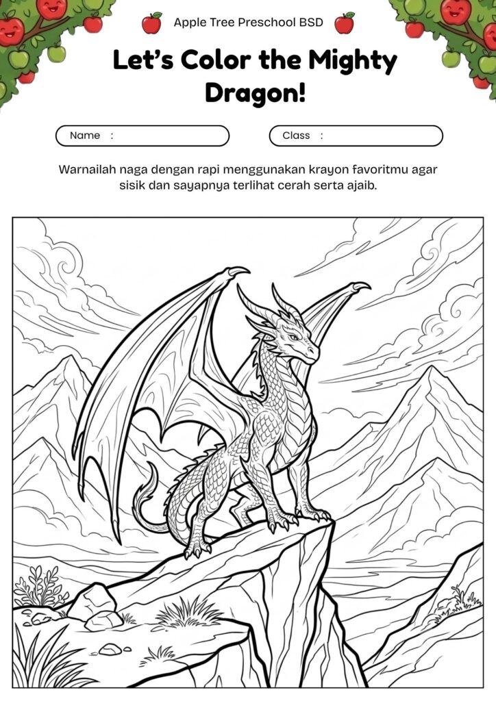 18_gambar_mewarnai_naga_lucu_naga_berdiri_di_puncak_batu_saat_angin_kencang