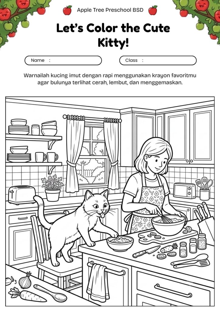 21_gambar_mewarnai_kucing_memasak_di_dapur