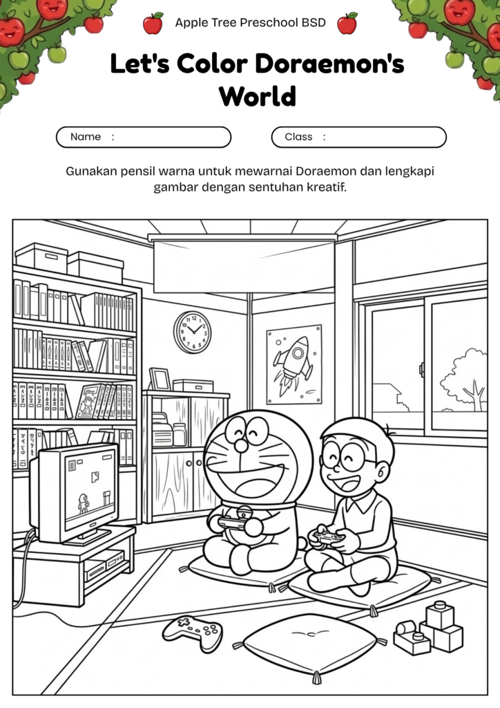 24_gambar_mewarnai_doraemon_bermain_game_doraemon_playing_games_coloring_worksheet