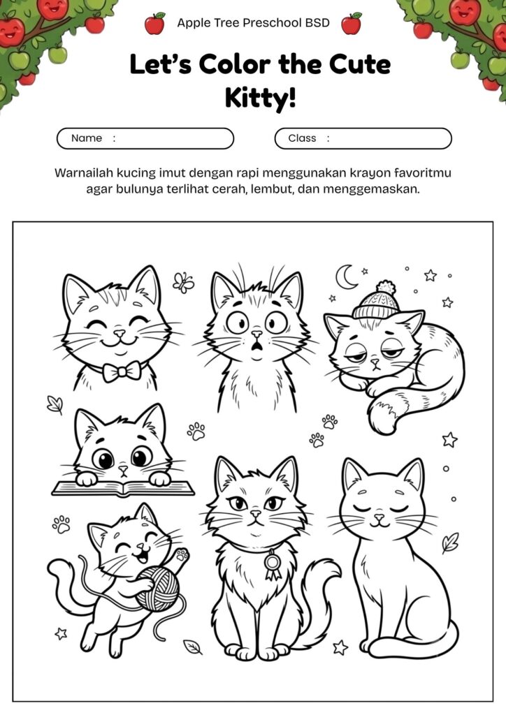 25_gambar_mewarnai_kucing_kartun_dengan_ekspresi_berbeda