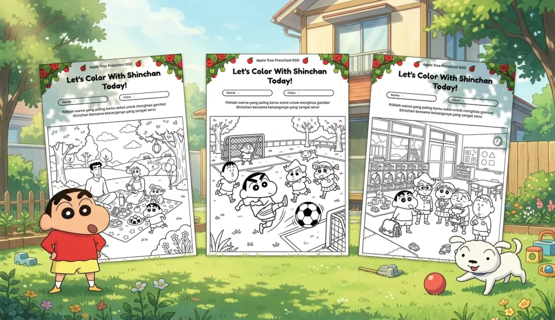 Download 26 Gambar Mewarnai Shinchan Lucu Untuk Aktivitas Anak