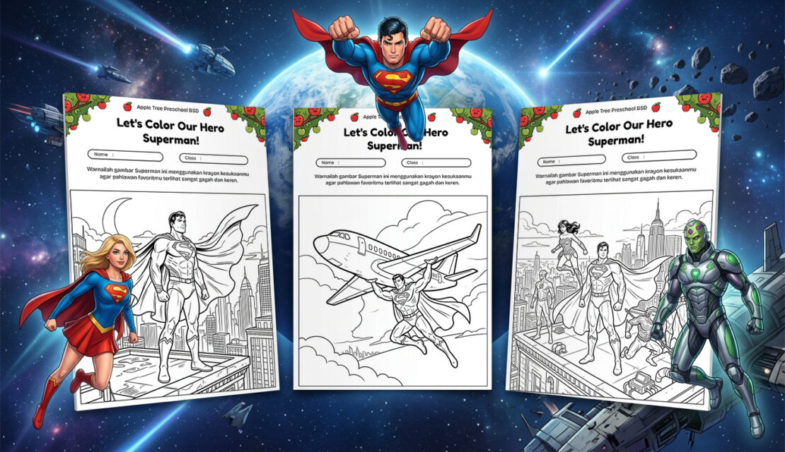 Download 20 Gambar Mewarnai Superman Favorit Anak Laki Laki