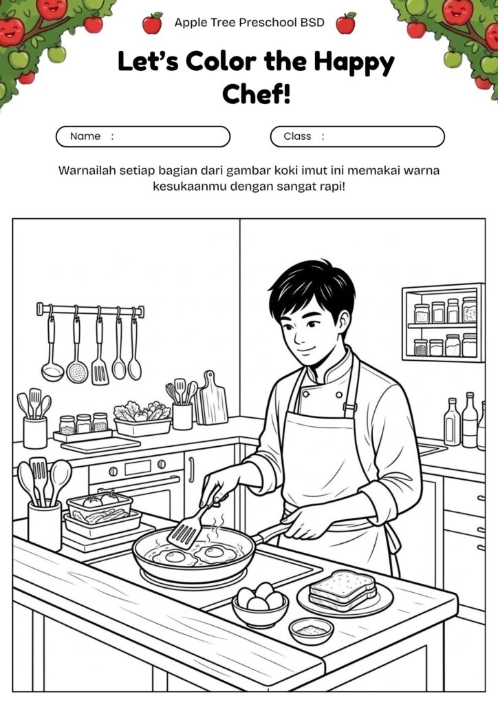 06_gambar_mewarnai_koki_lucu_menggoreng_telur
