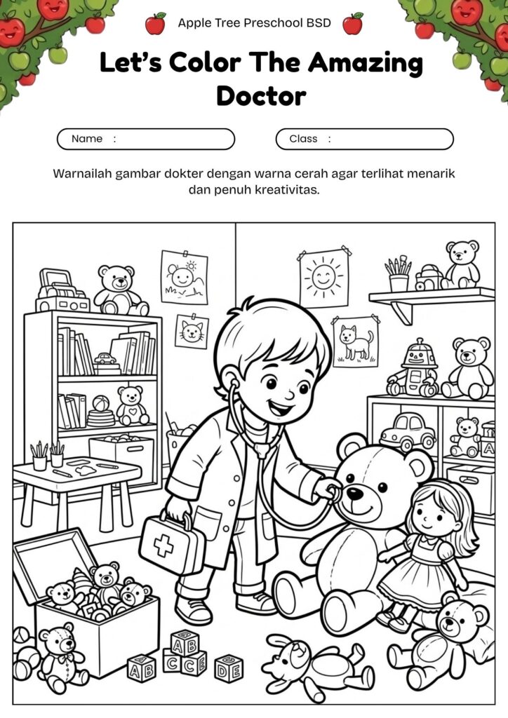 09_gambar_mewarnai_dokter_kecil_bermain_little_doctor_kids_coloring_page