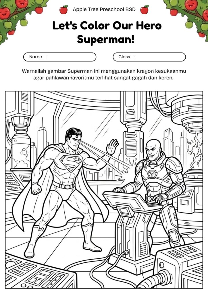 11_gambar_mewarnai_superman_lawan_lex_luthor