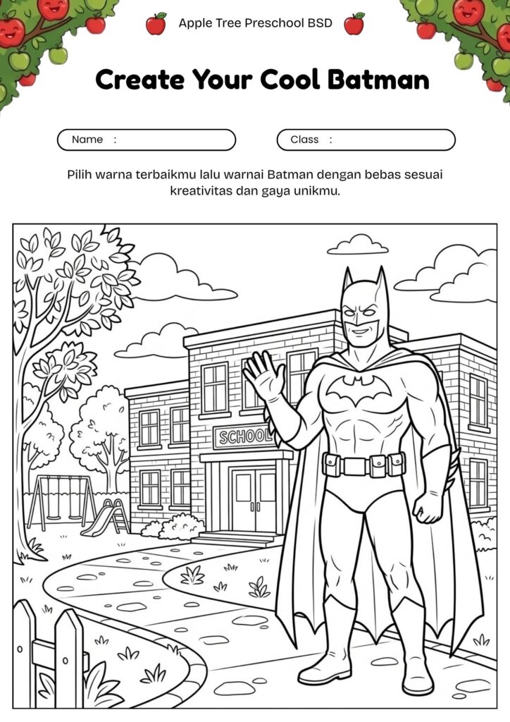 15_gambar_mewarnai_batman_di_depan_gedung_sekolah