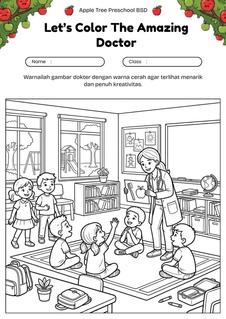 17_gambar_mewarnai_dokter_di_sekolah_school_doctor_health_education_coloring_page