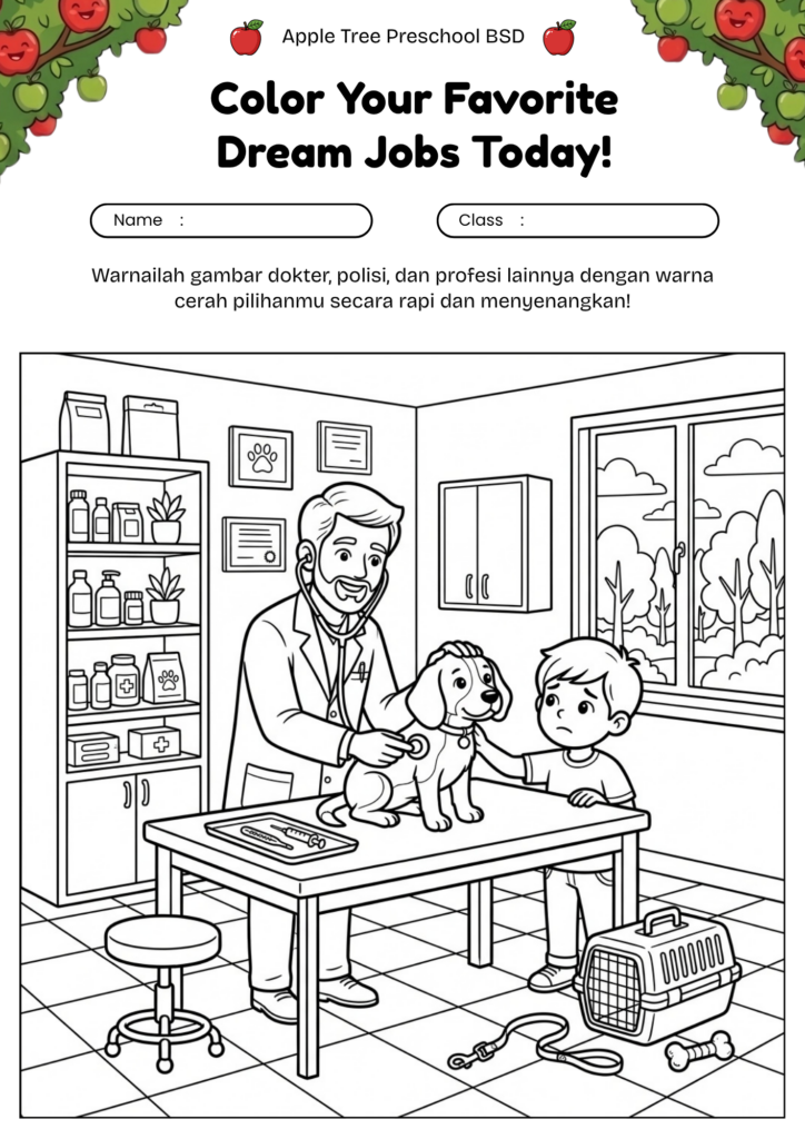 20-mewarnai-dokter-hewan-veterinarian-coloring-page